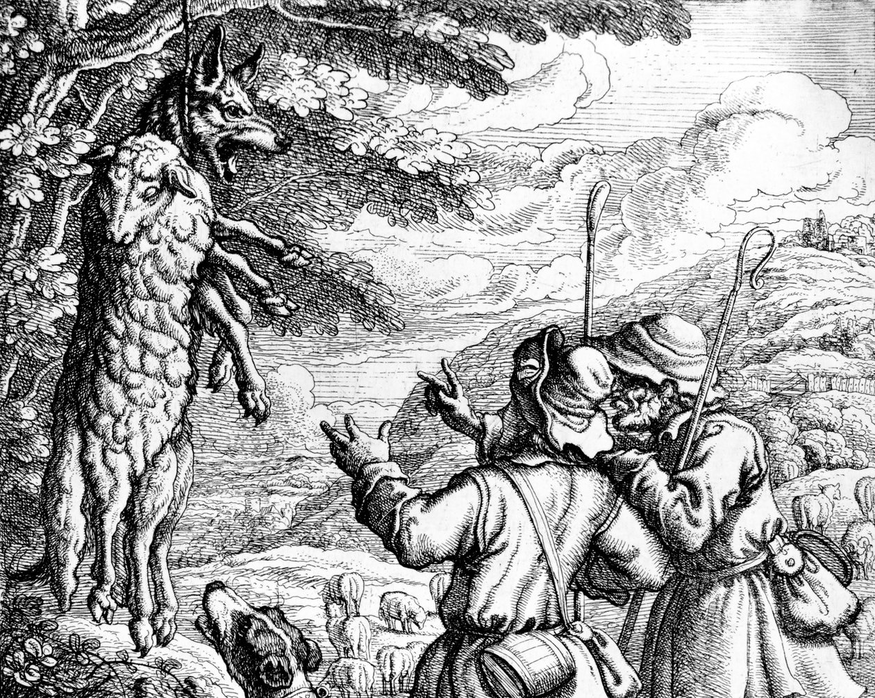 Vlk v ovčím oděvu, 1687 od Francis Barlow