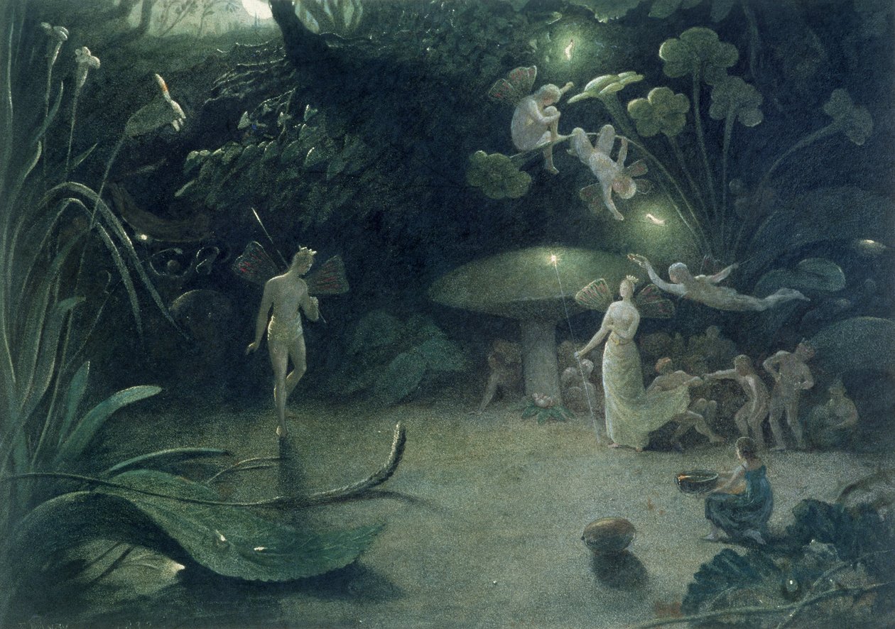 Scéna ze „Snu noci svatojánské“, 1832 od Francis Danby