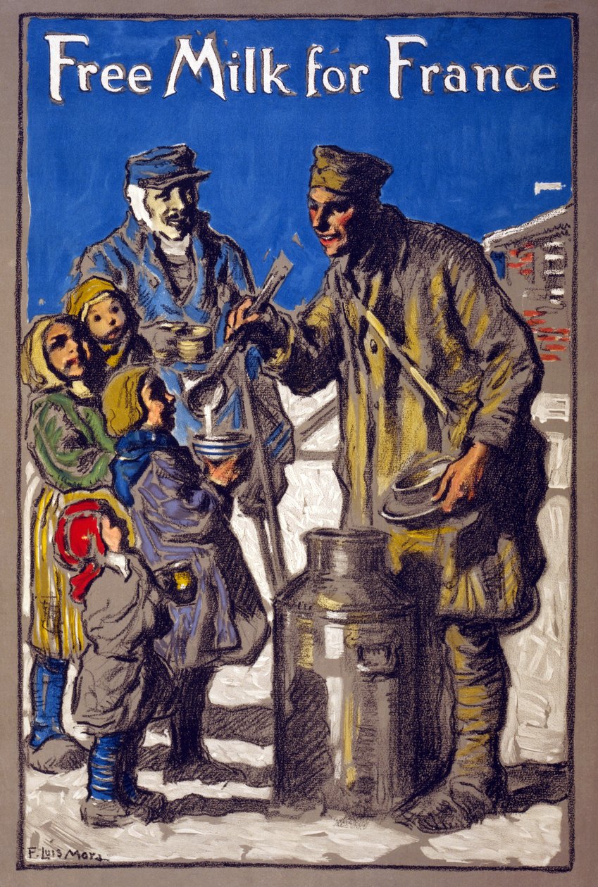 Mléko zdarma pro Francii, 1918 od Francis Luis Mora