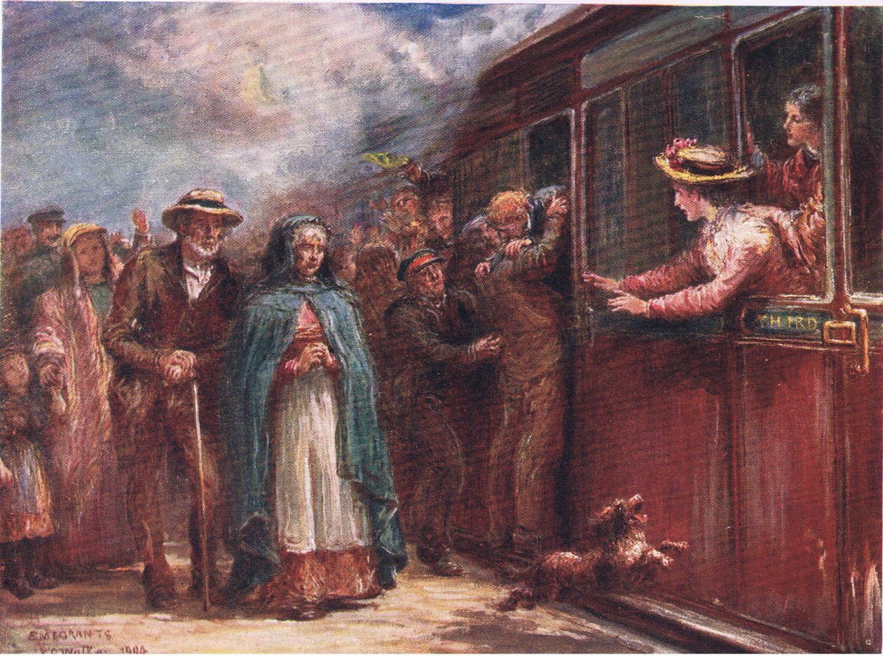 Off to America, from Peeps at Many Lands: Ireland vydané Adams & Charles, 1909 od Francis S. Walker
