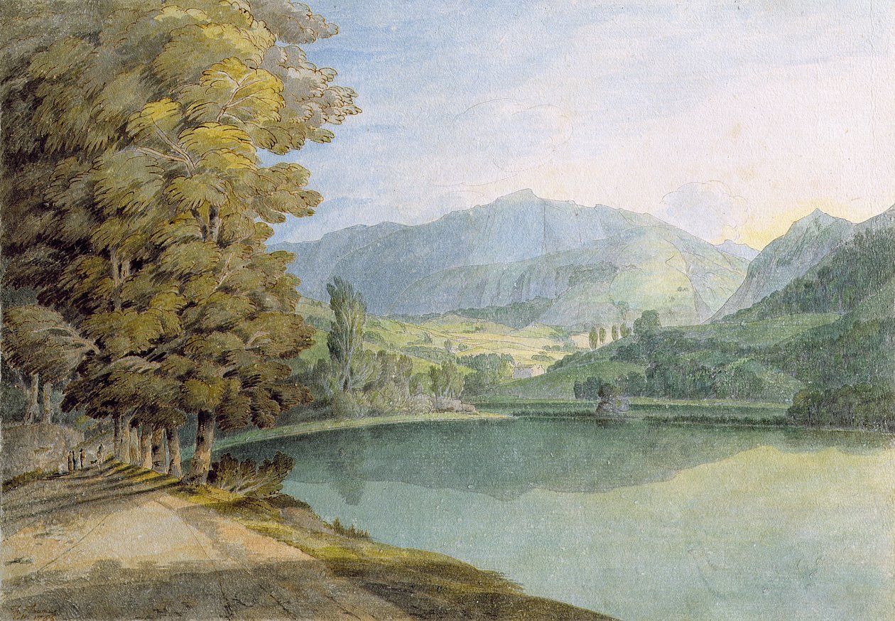 Rydal Water (pero a inkoust s wc na papíře) od Francis Towne
