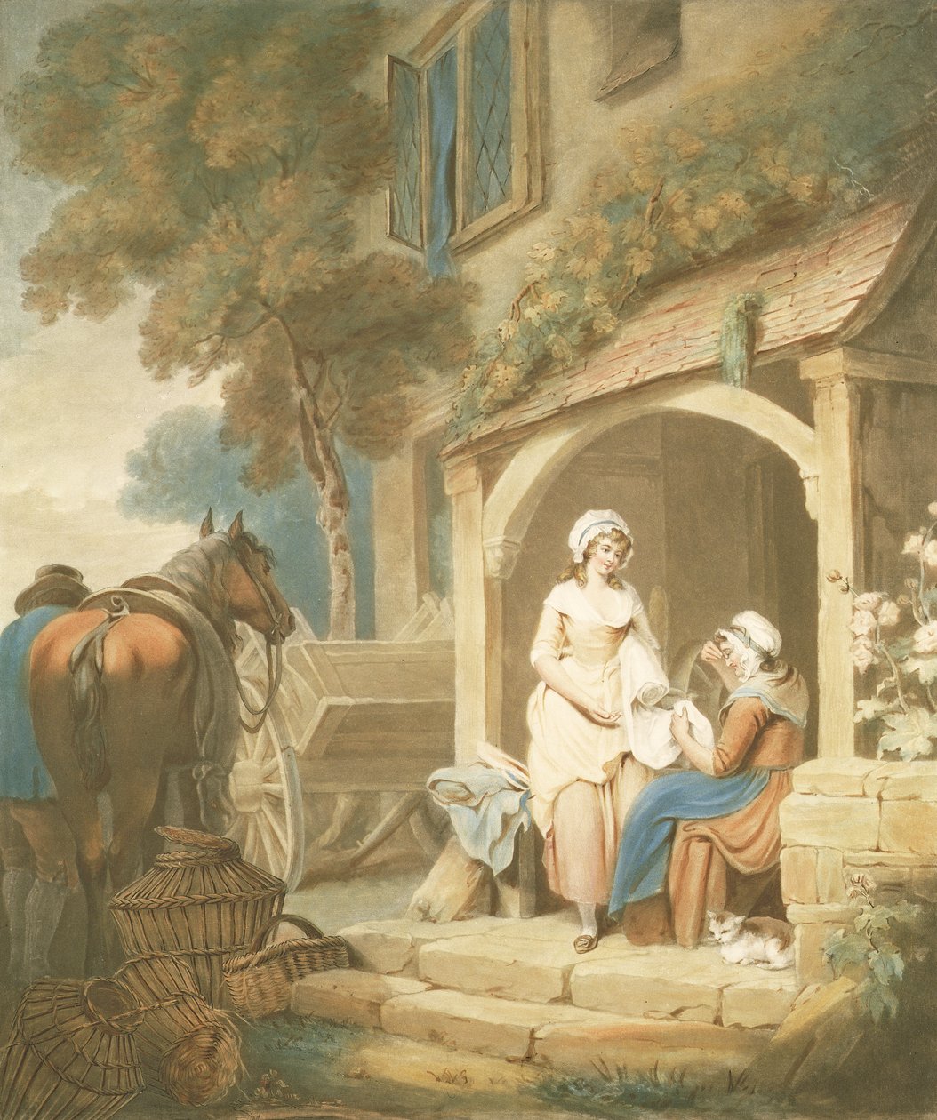 Vráceno z trhu, ryl W. Annis, hospod. od Morgan und Pearce, 1803 (mezzotintová rytina) od Francis Wheatley