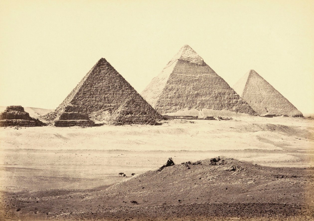 Pyramidový komplex v Gíze, Egypt od Francis (after) Frith