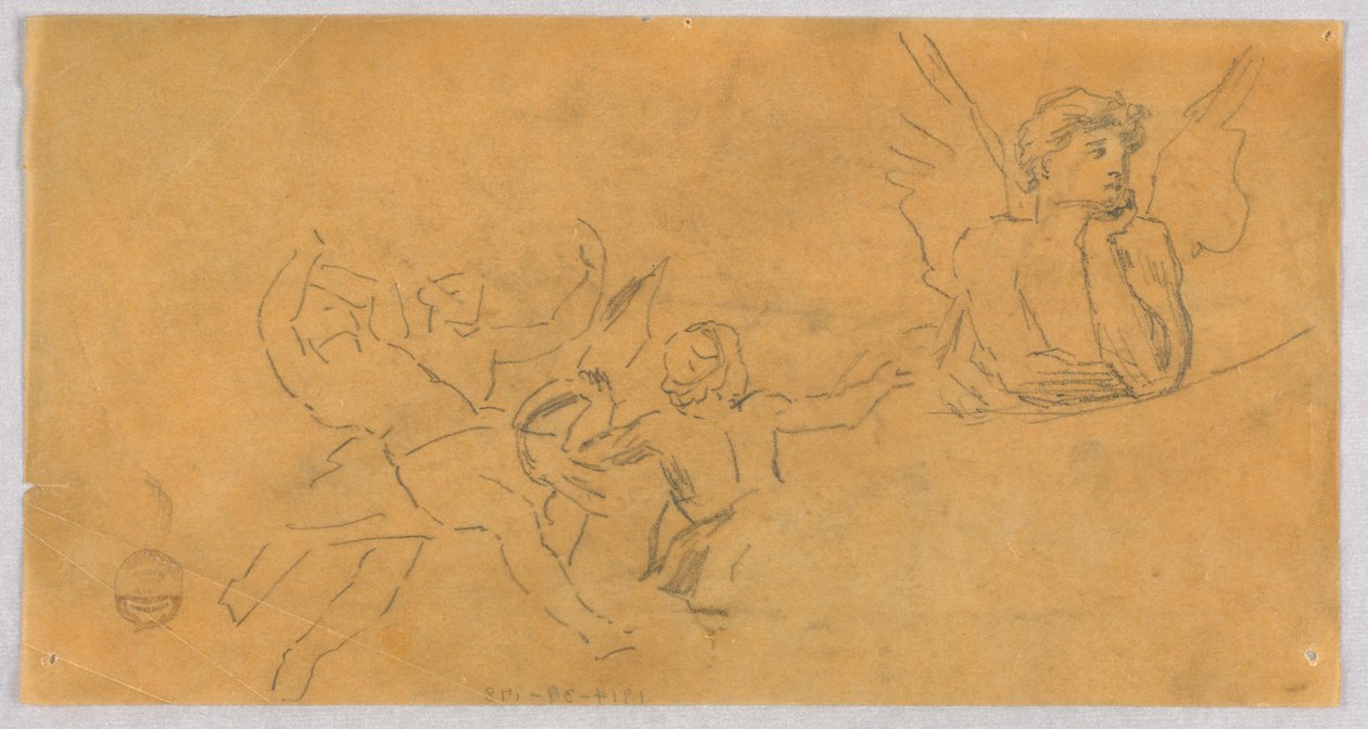 Náčrt anděla a putti od Francis Augustus Lathrop