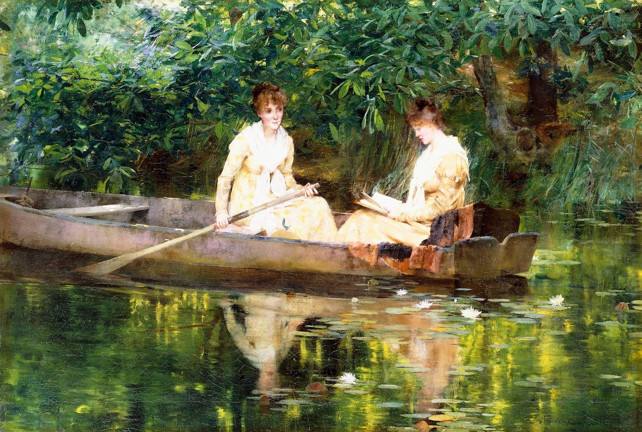 Ženy ve veslici od Francis Coates Jones