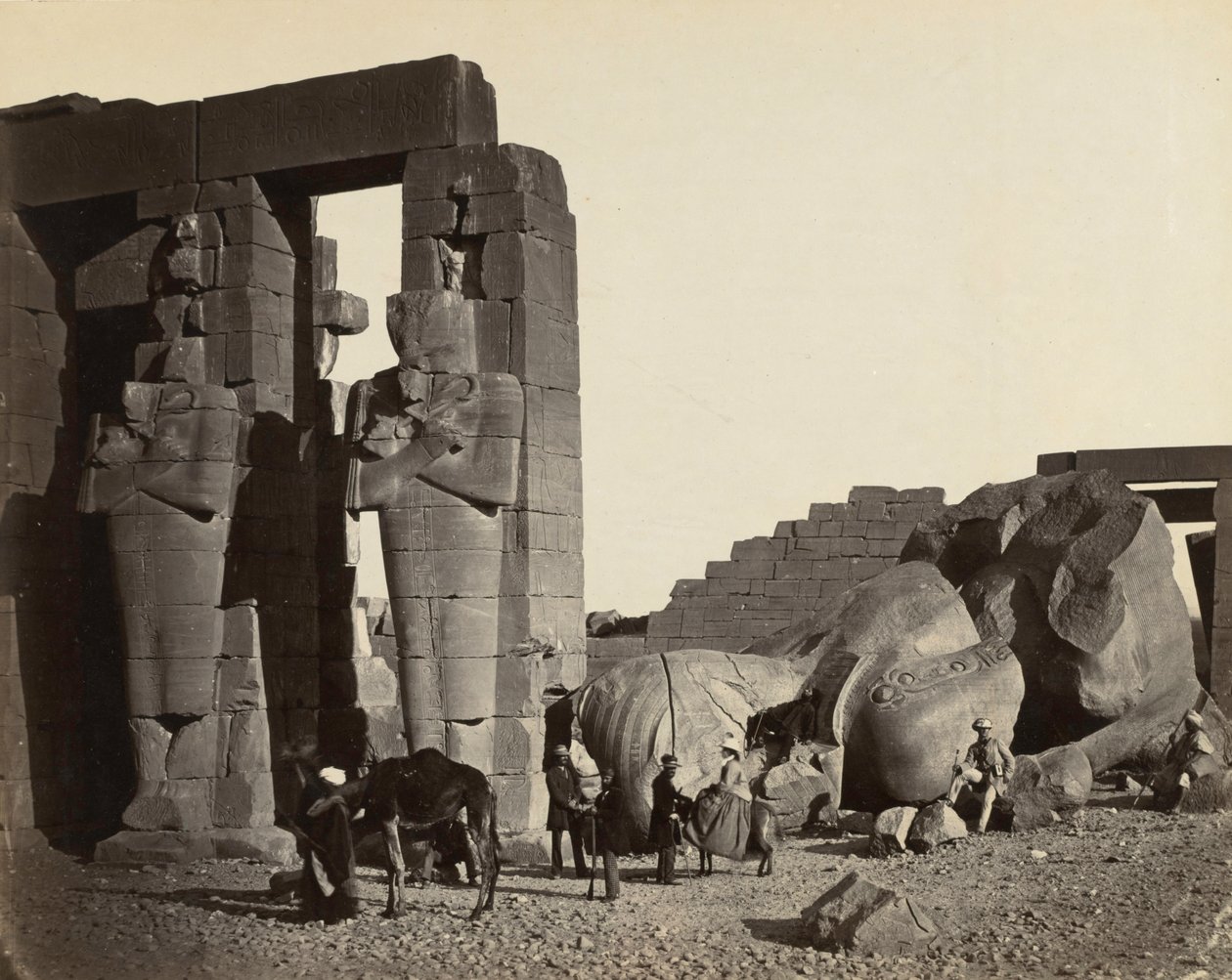 Fallen Socha v Ramesseum, Théby, 1857. od Francis Frith