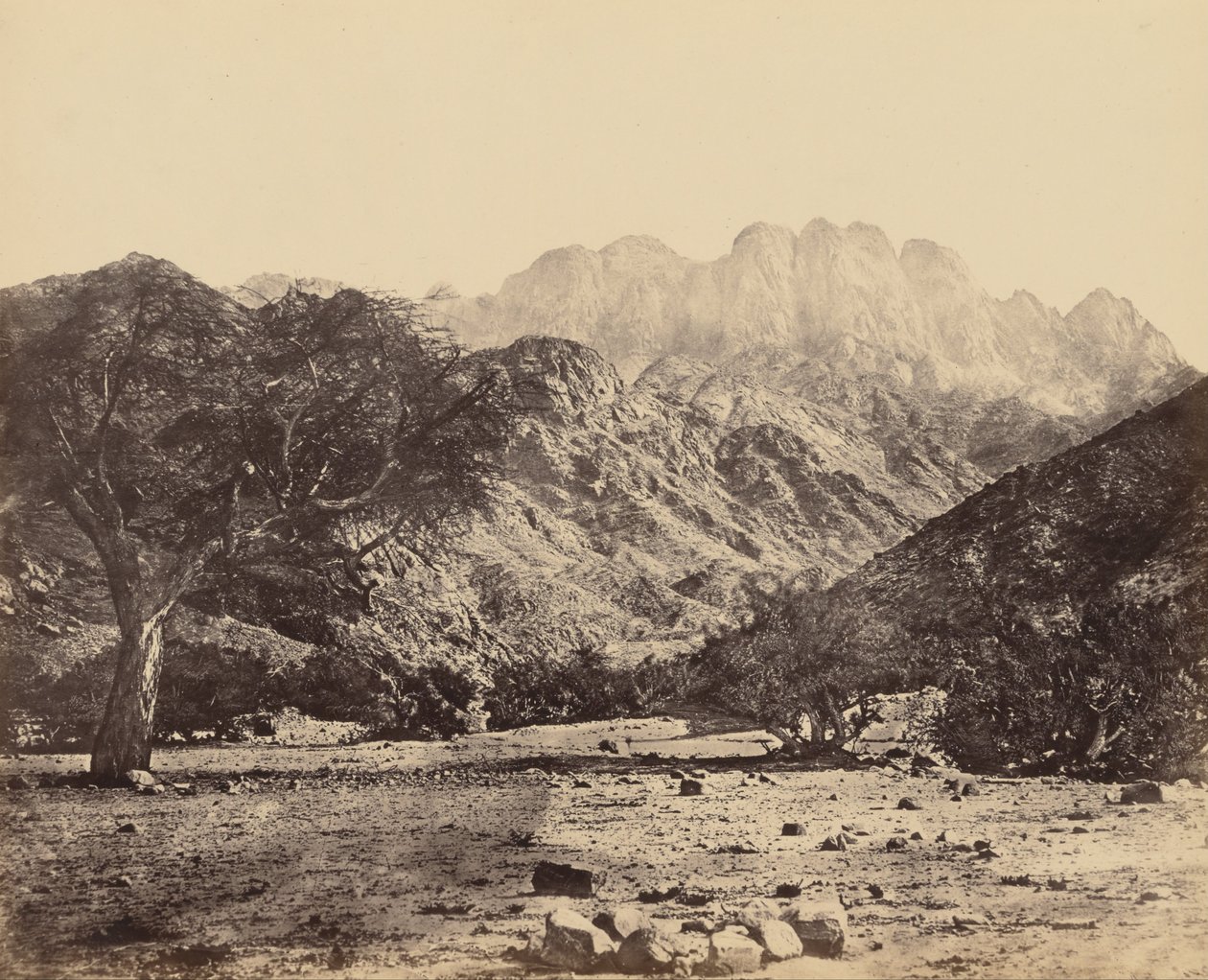 Mount Serbal, From the Wádee Feyrán od Francis Frith