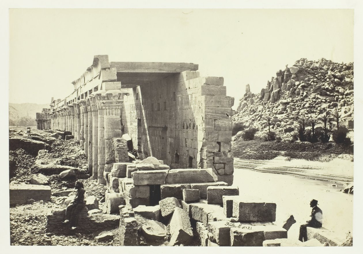 Kolonáda, ostrov Philæ, 1857. od Francis Frith