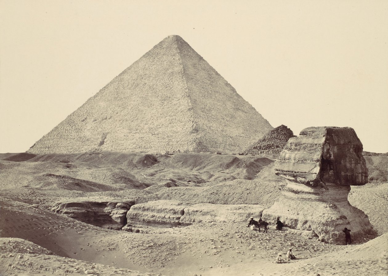 Sphynx a Velká pyramida, Geezeh, 1857. od Francis Frith