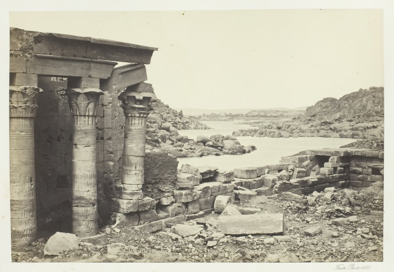 Pohled z Philae, Pohled na sever, 1857. od Francis Frith
