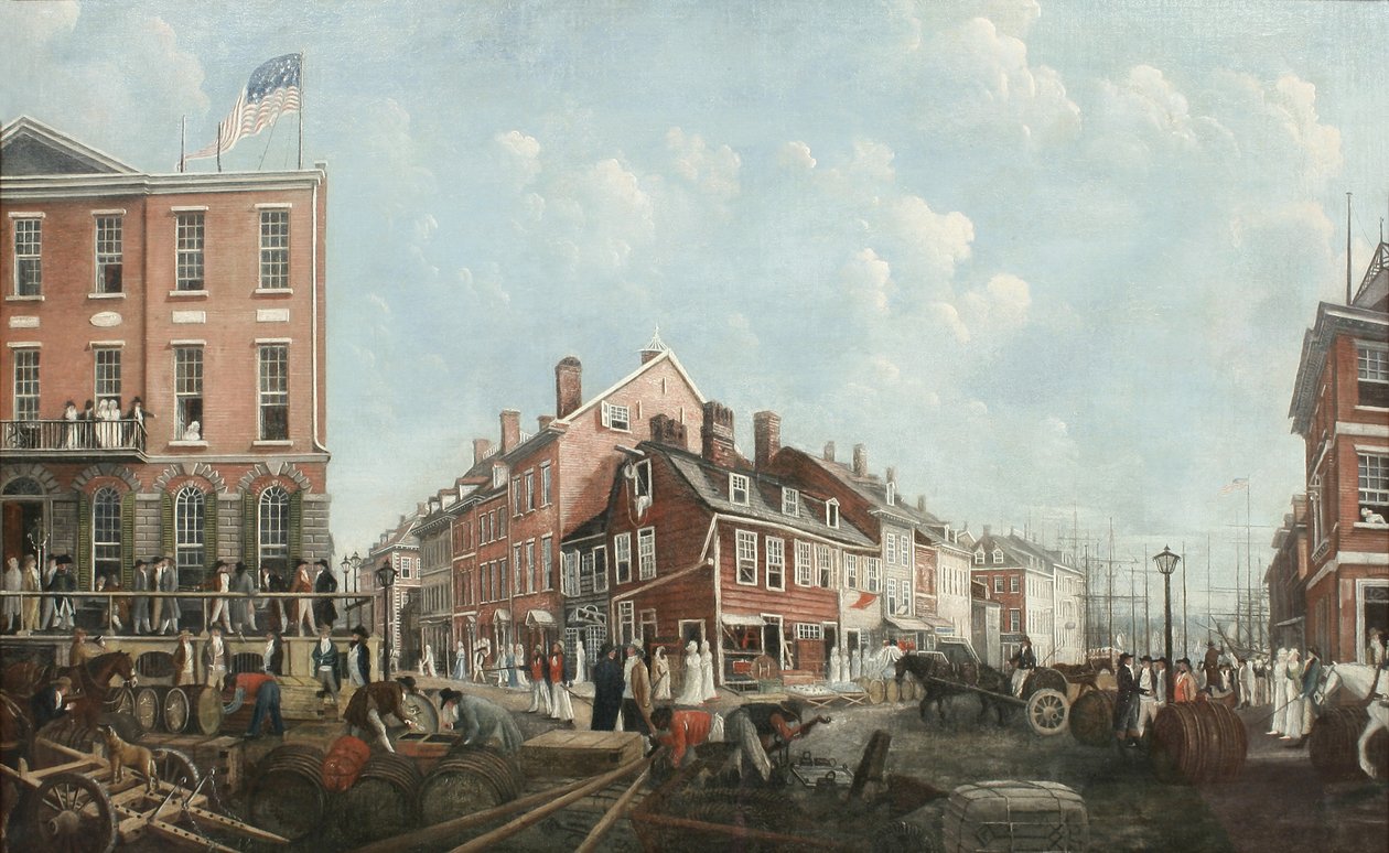 Tontine Coffee House, c.1797 (olej na plátně) od Francis Guy