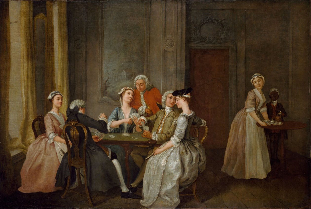Hraní na Quadrille, 1740-50. od Francis Hayman