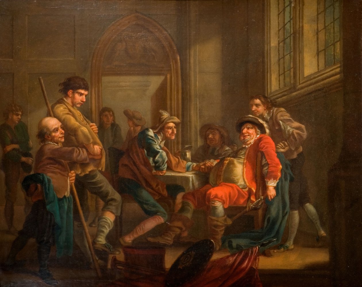 Sir John Falstaff Raising Recruits, 1765. od Francis Hayman
