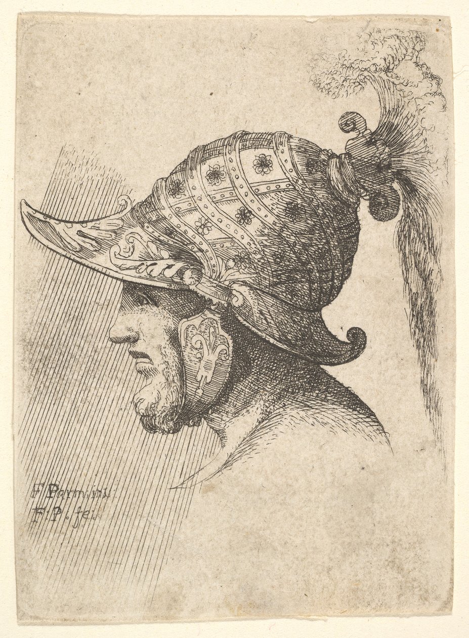 Hlava s přilbou, 1662-78. od Francis Place