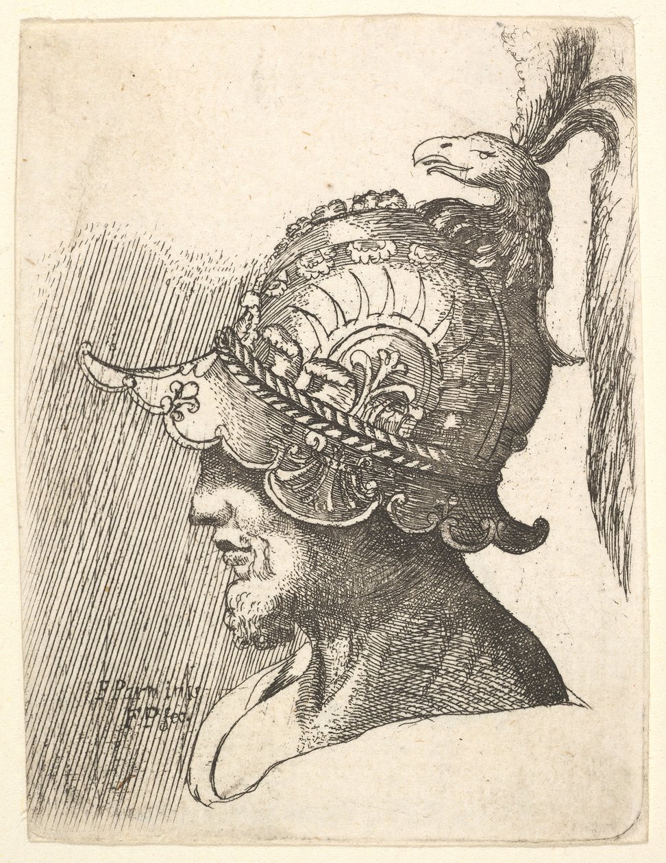 Hlava s přilbou, 1662-78. od Francis Place