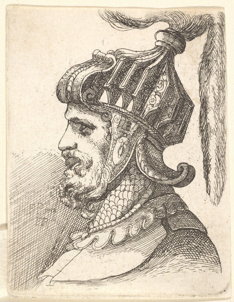 Hlava s přilbou, 1662-78. od Francis Place
