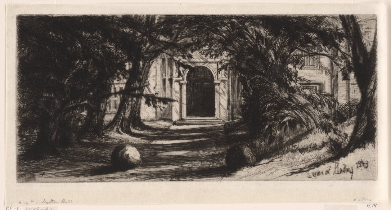 Mytton Hall od Francis Seymour Haden (Sir) (signed by artist)
