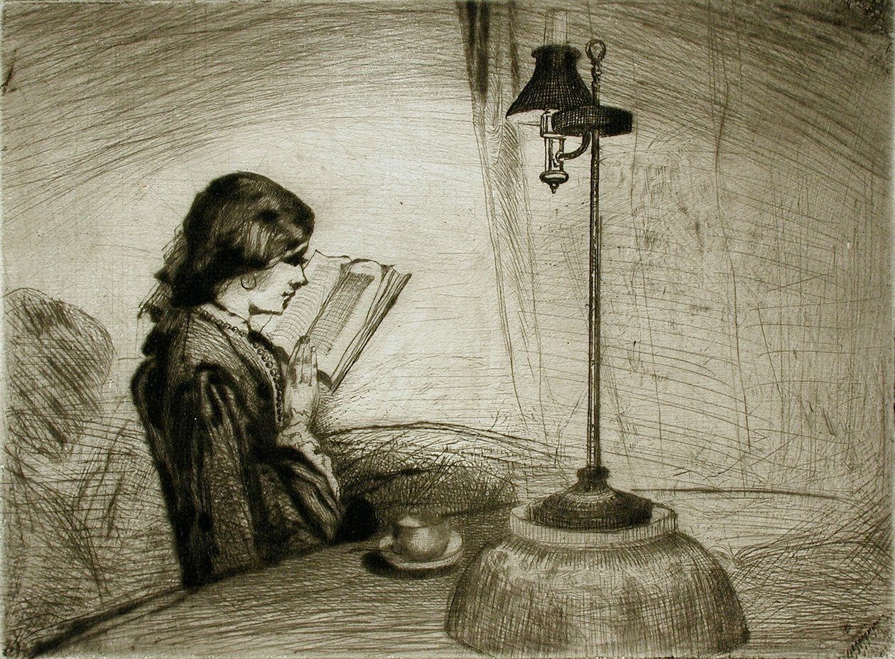 Dáma čtení od Francis Seymour Haden