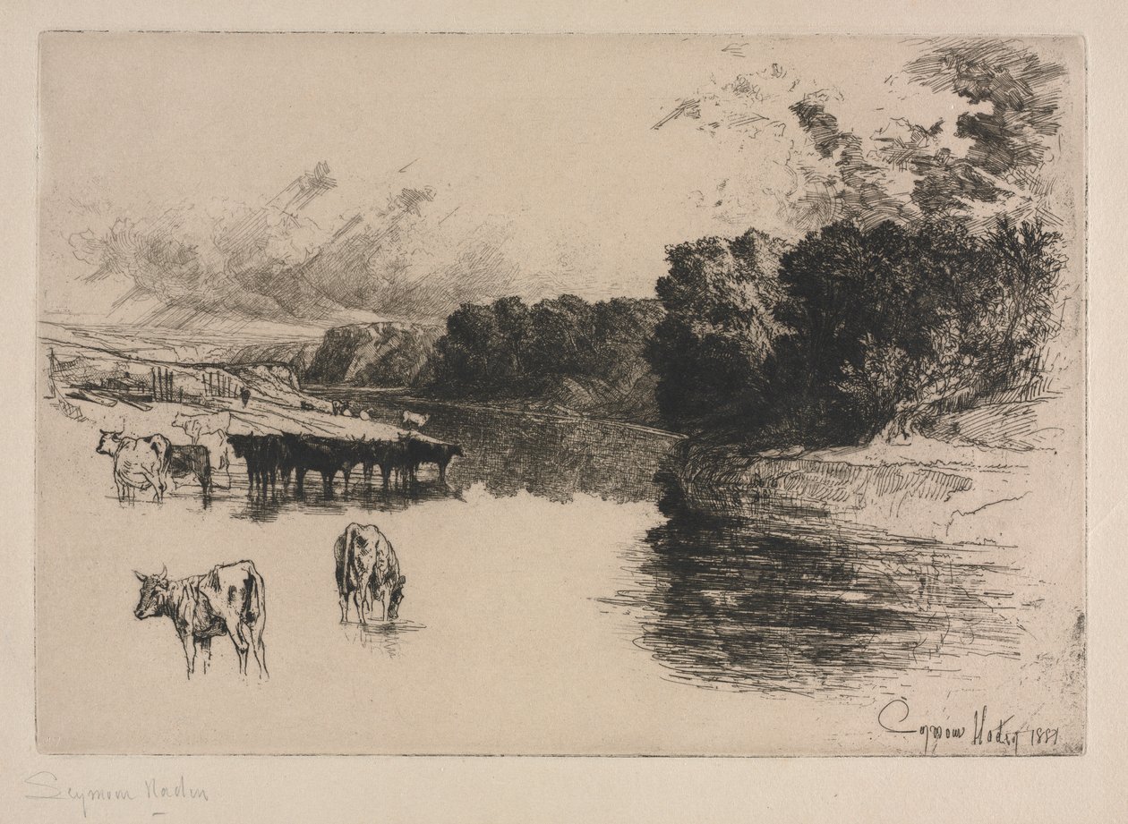 Řeka Lancashire, 1881. od Francis Seymour Haden