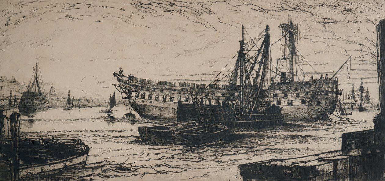 Rozbití Agamemnona od Francis Seymour Haden