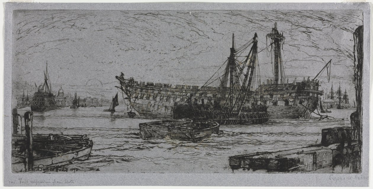 Rozbití Agamemnona, 1870. od Francis Seymour Haden