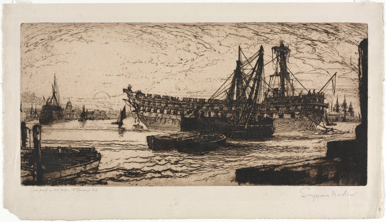 Rozbití Agamemnona. od Francis Seymour Haden