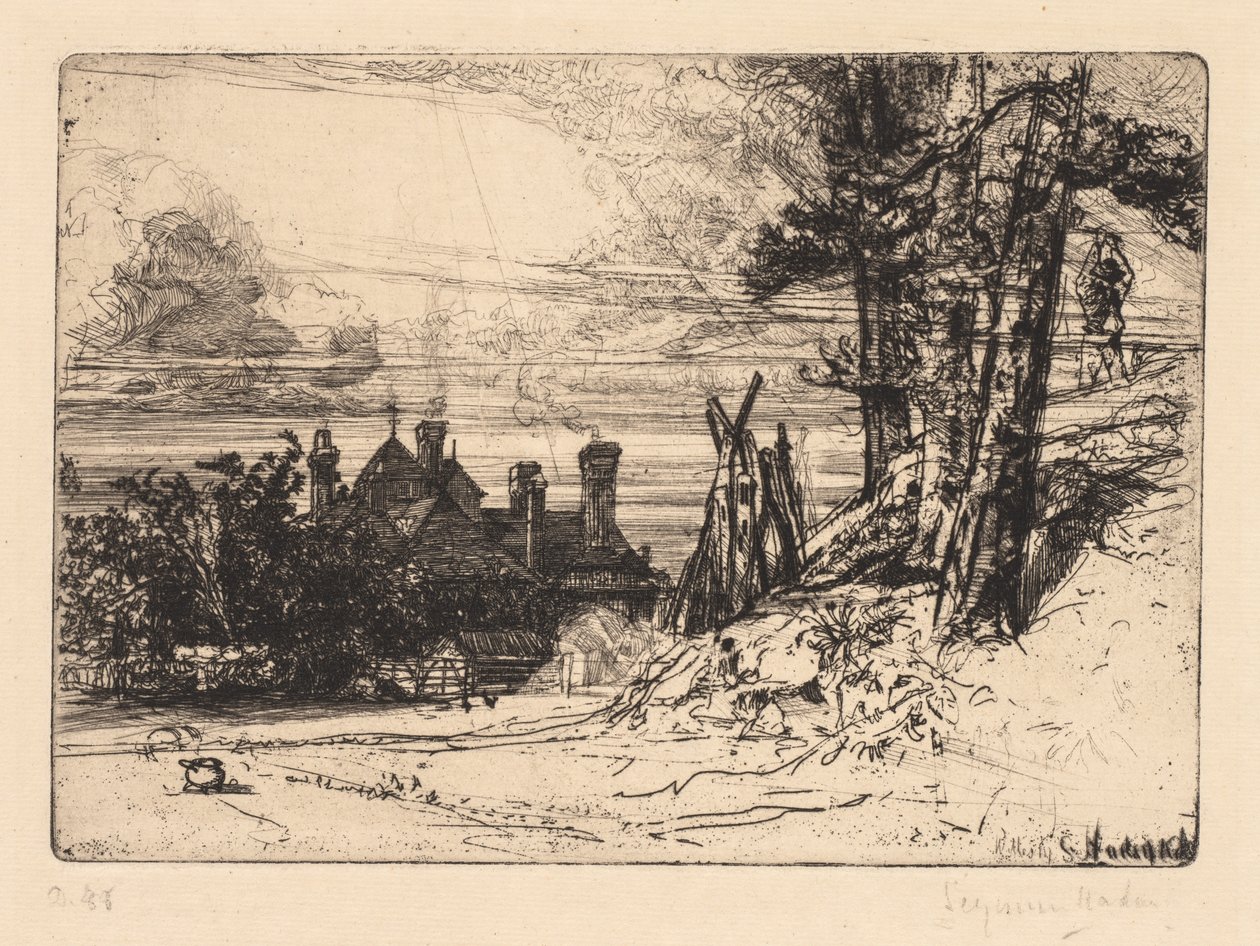 Horsleyův dům ve Willesley, 1865. od Francis Seymour Haden