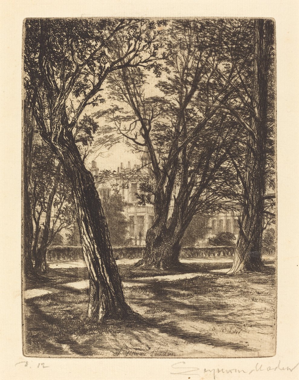 Kensingtonské zahrady (The Small Plate) od Francis Seymour Haden