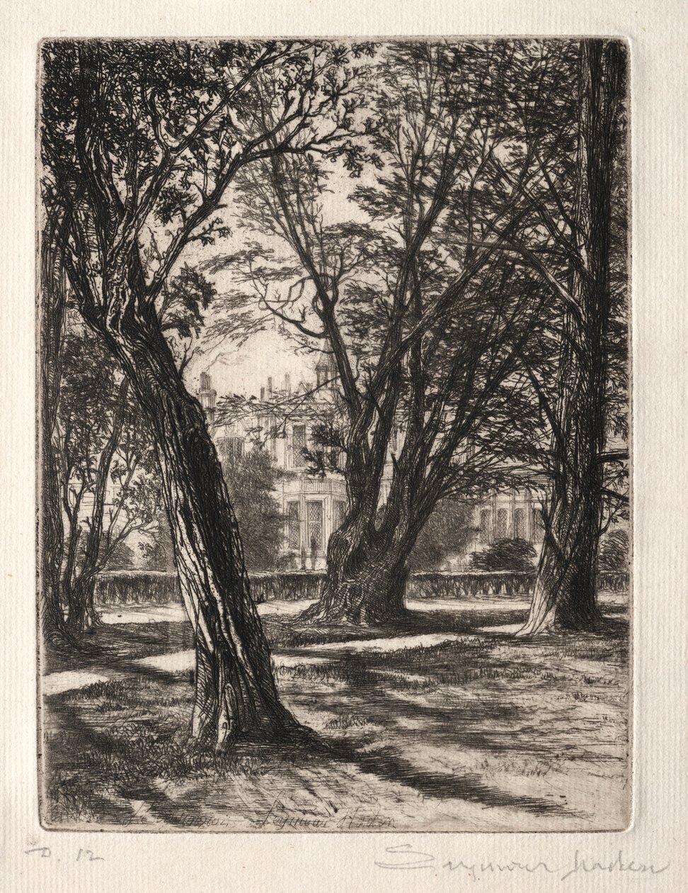 Kensington Gardens The Small Plate, 1859. od Francis Seymour Haden