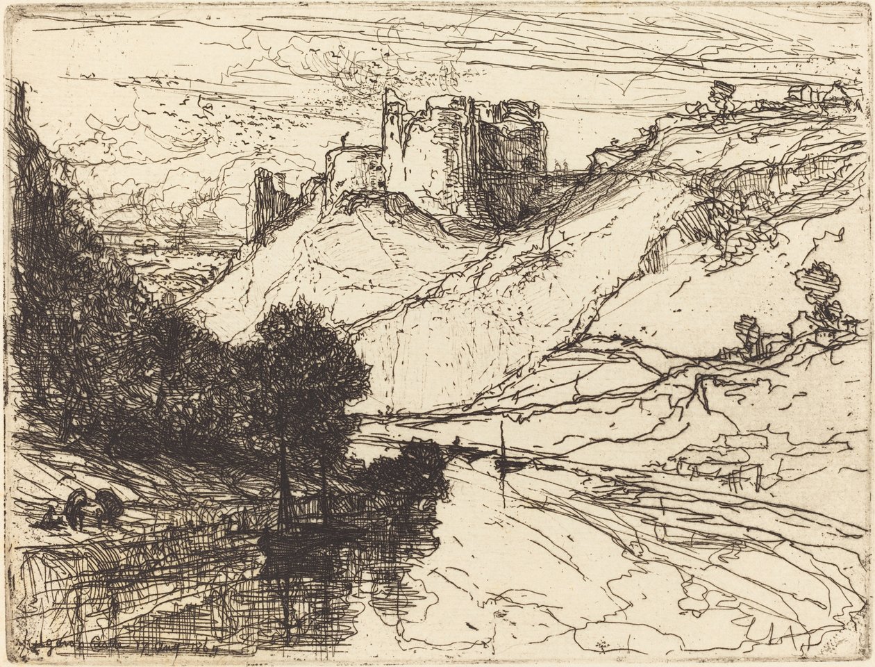Hrad Kilgaren od Francis Seymour Haden