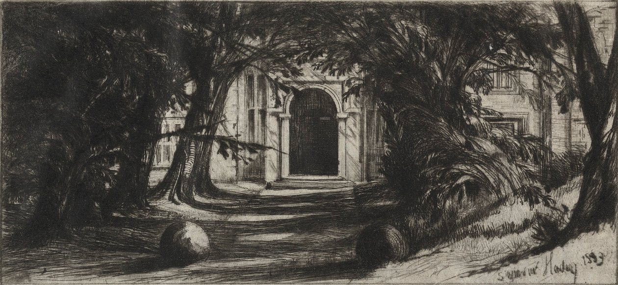 Mytton Hall, 1859. od Francis Seymour Haden