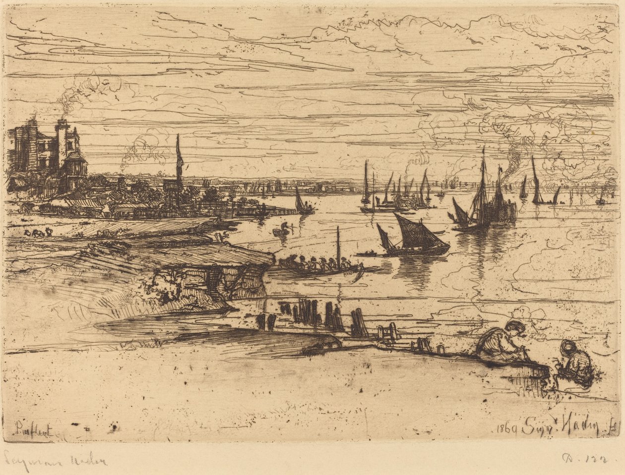 Naproti hostinci, Purfleet od Francis Seymour Haden
