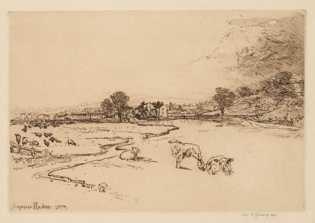 Sawley Abbey, 1873. od Francis Seymour Haden