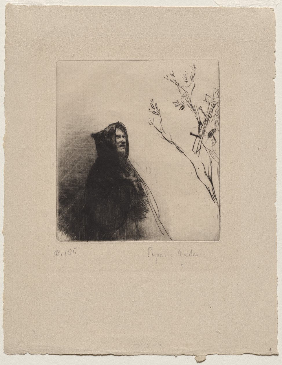 Mnich se modlí - sv. František od Francis Seymour Haden