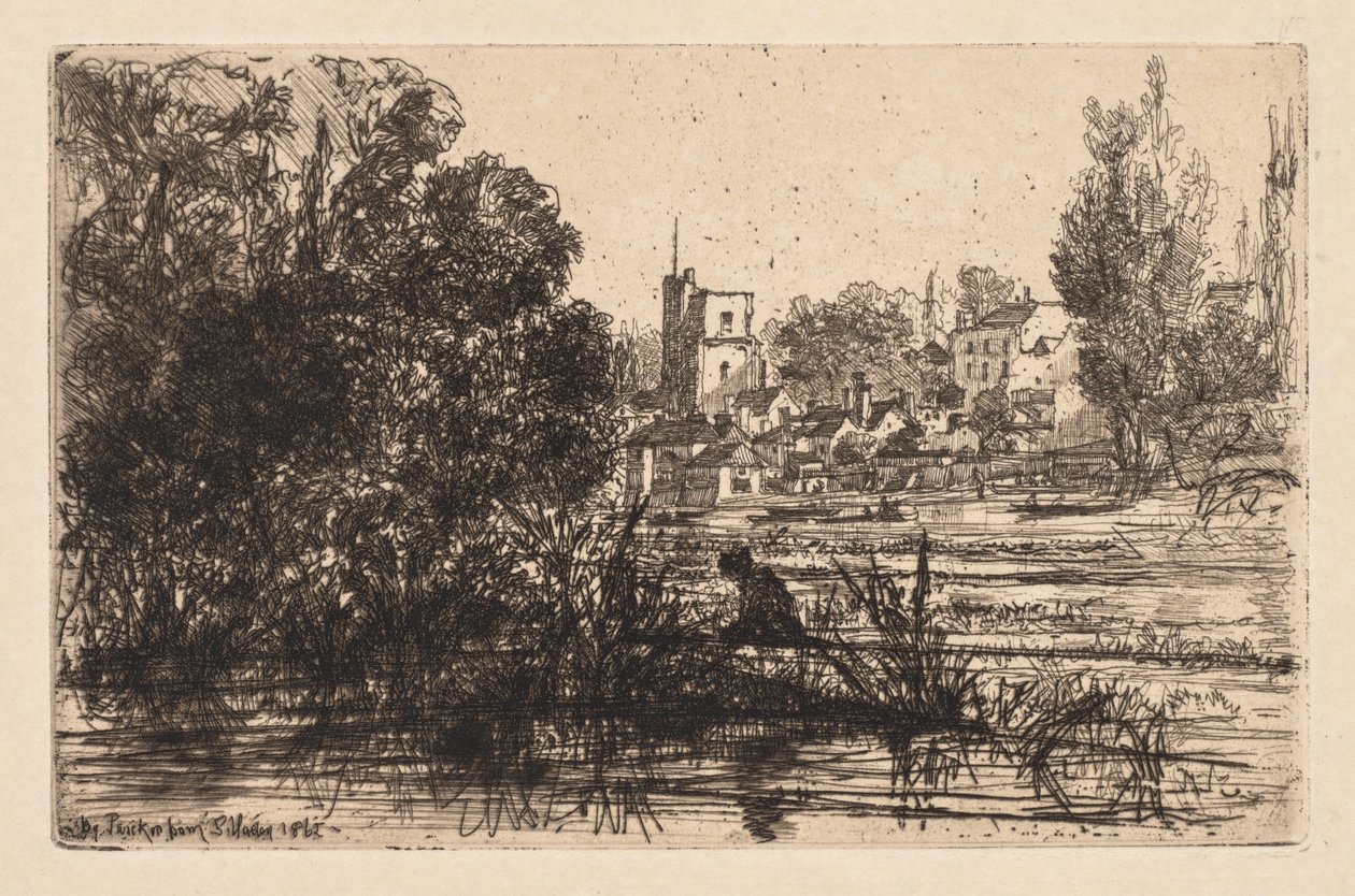 Kostel Twickenham, 1865. od Francis Seymour Haden