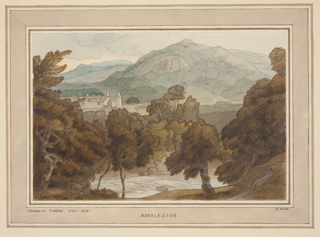 Ambleside, Pohled poblíž Clappers Gate, Ambleside od Francis Towne