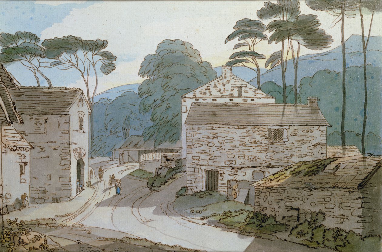 Ambleside u hlavy jezera Windermere od Francis Towne