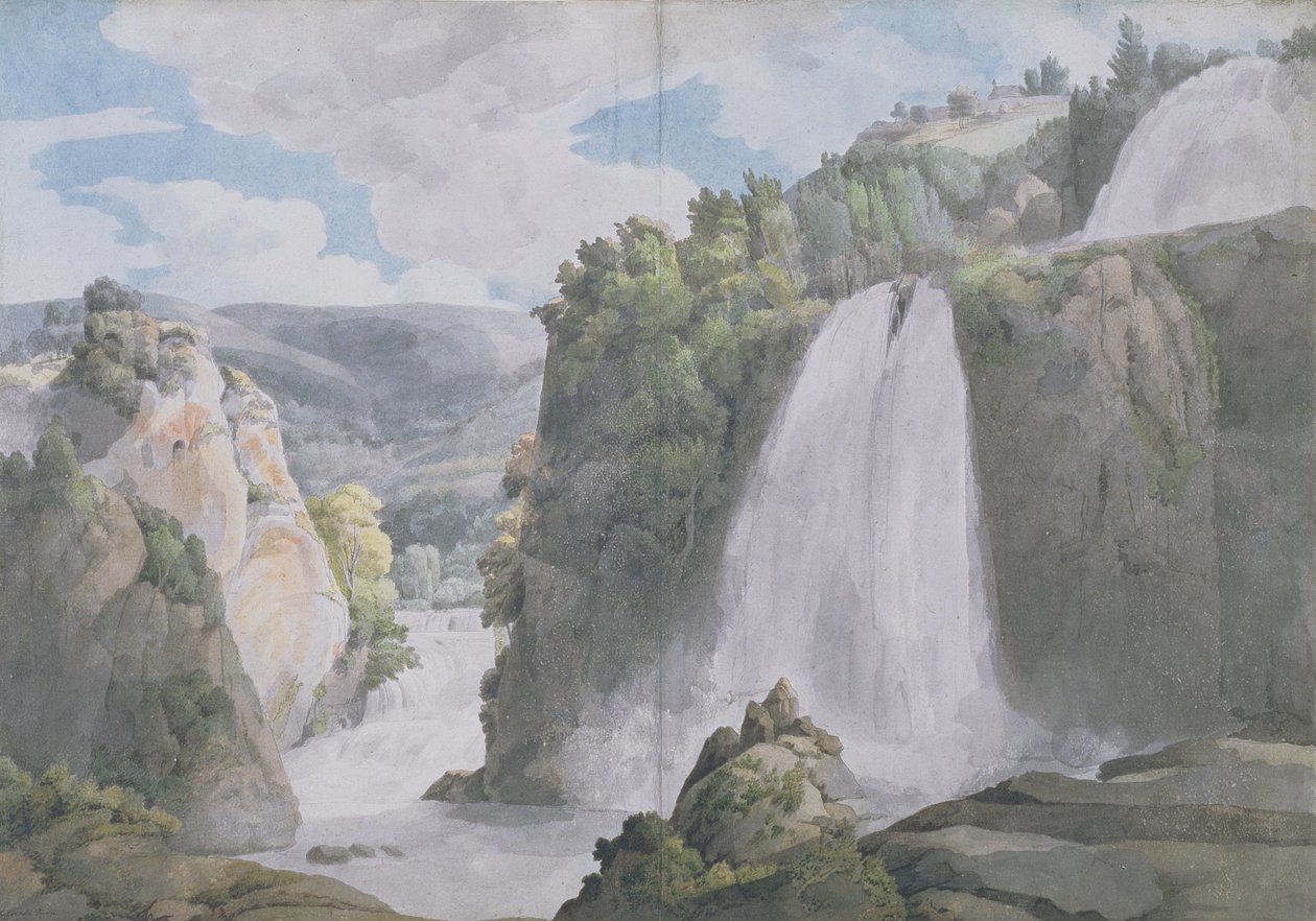 Kaskády v Tivoli, 1781 od Francis Towne