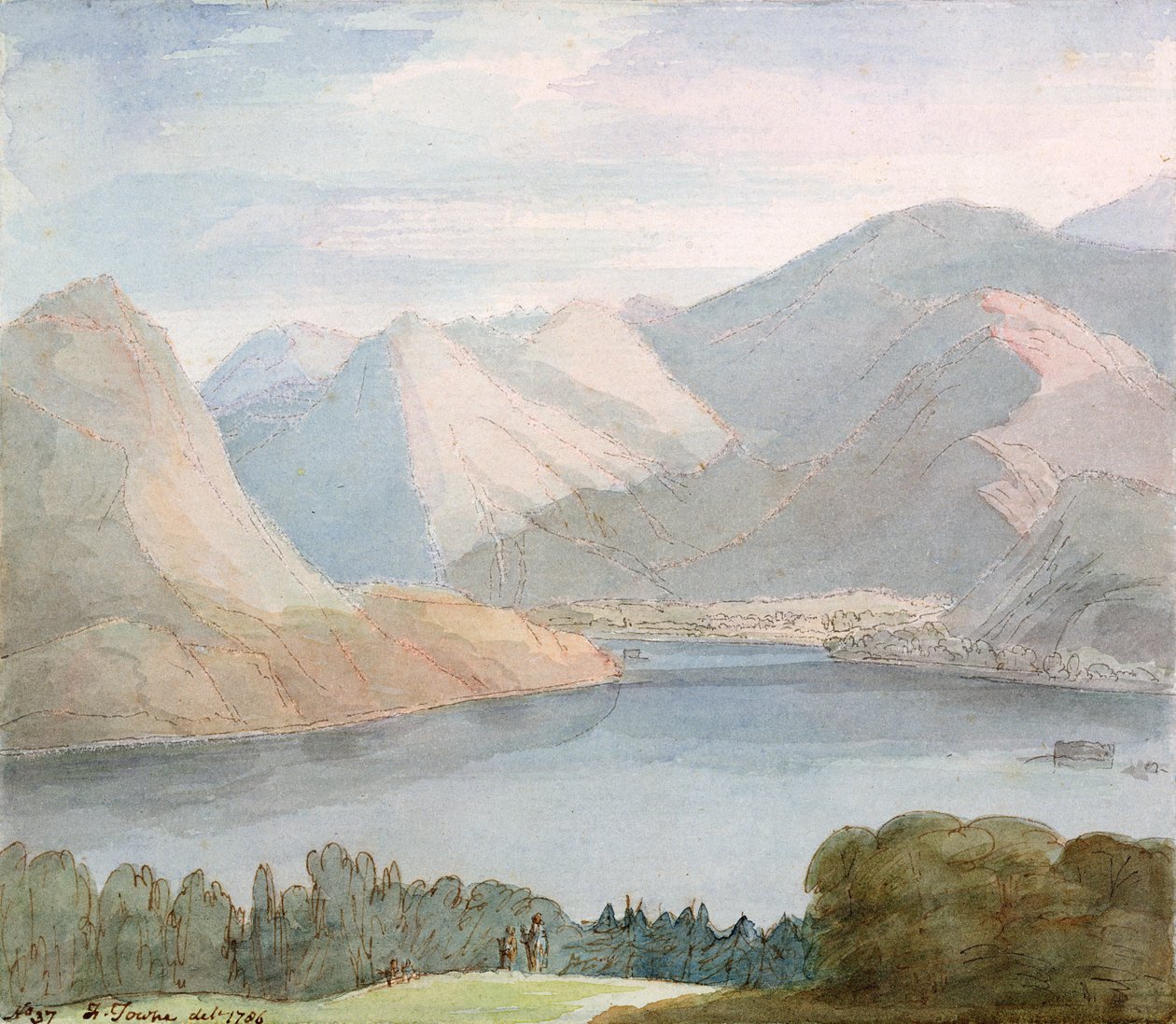 Ullswater z Gowbarrow Parku od Francis Towne