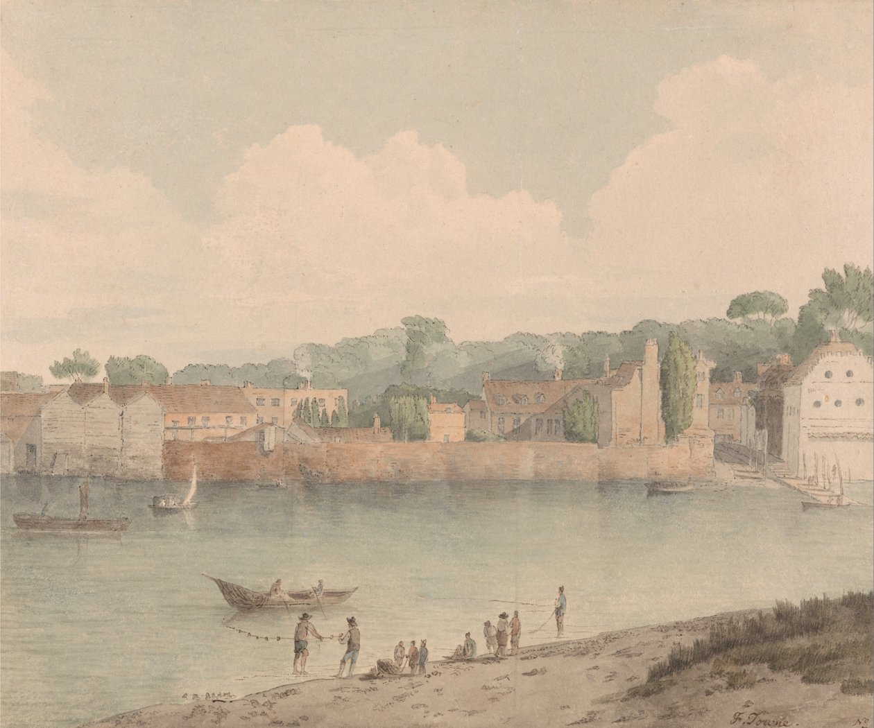 Vauxhallské schody, z Millbanku, 5. července 1797 od Francis Towne