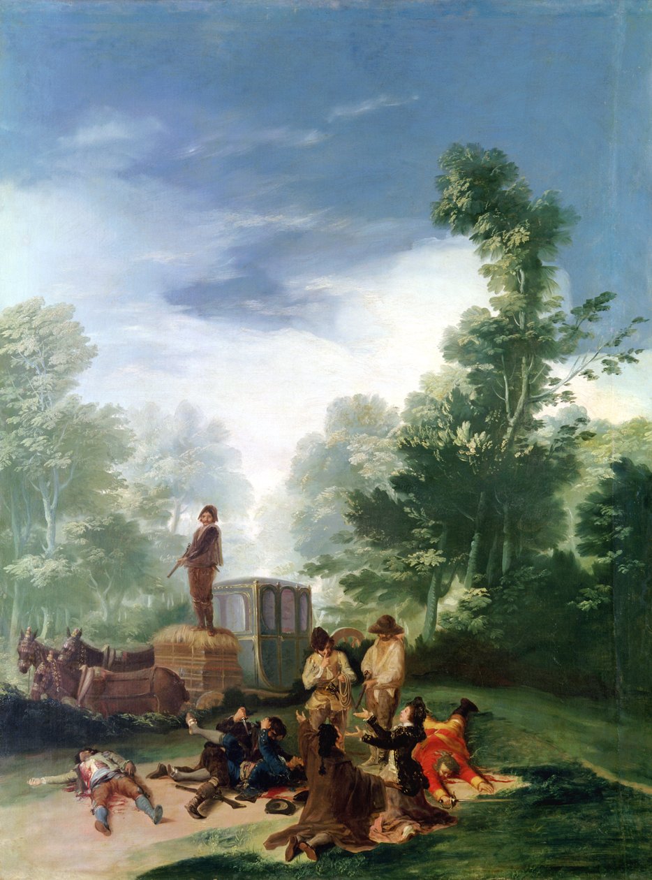 Útok na kočár, 1787 od Francisco de Goya