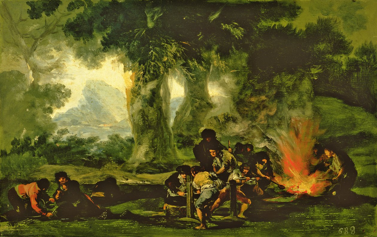 Tajná výroba střel, 1812-13 od Francisco de Goya