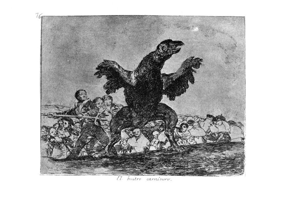 Deska 76: El buitre carnivoro (Masožravý sup) od Francisco de Goya