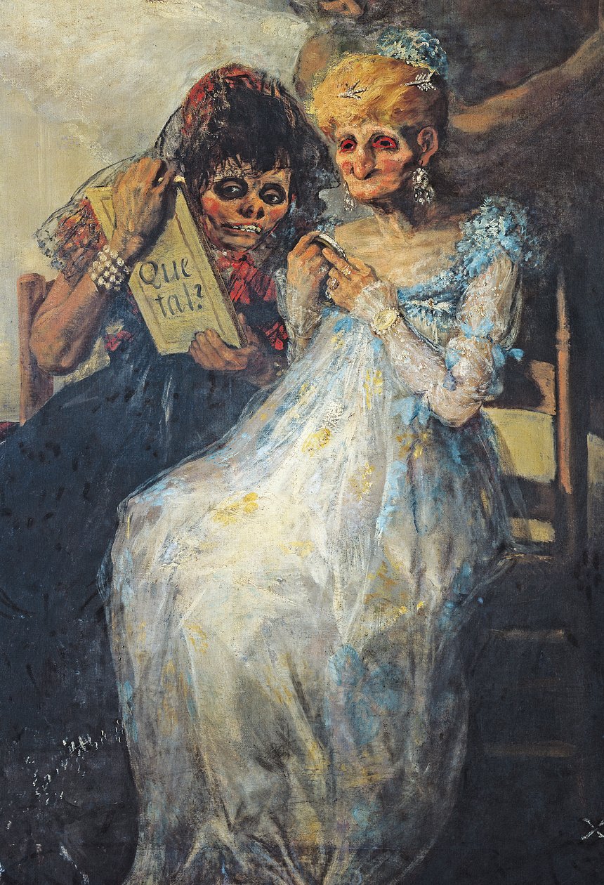 Čas starých žen, 1820 olej na plátně detail 16775 od Francisco de Goya