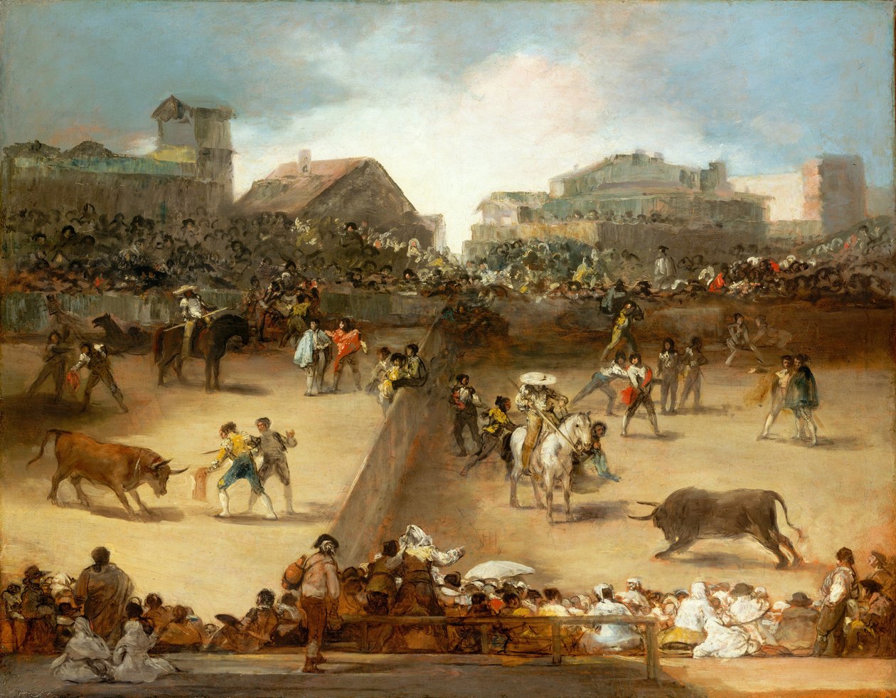 Býčí zápasy v rozděleném ringu. od Francisco de Goya