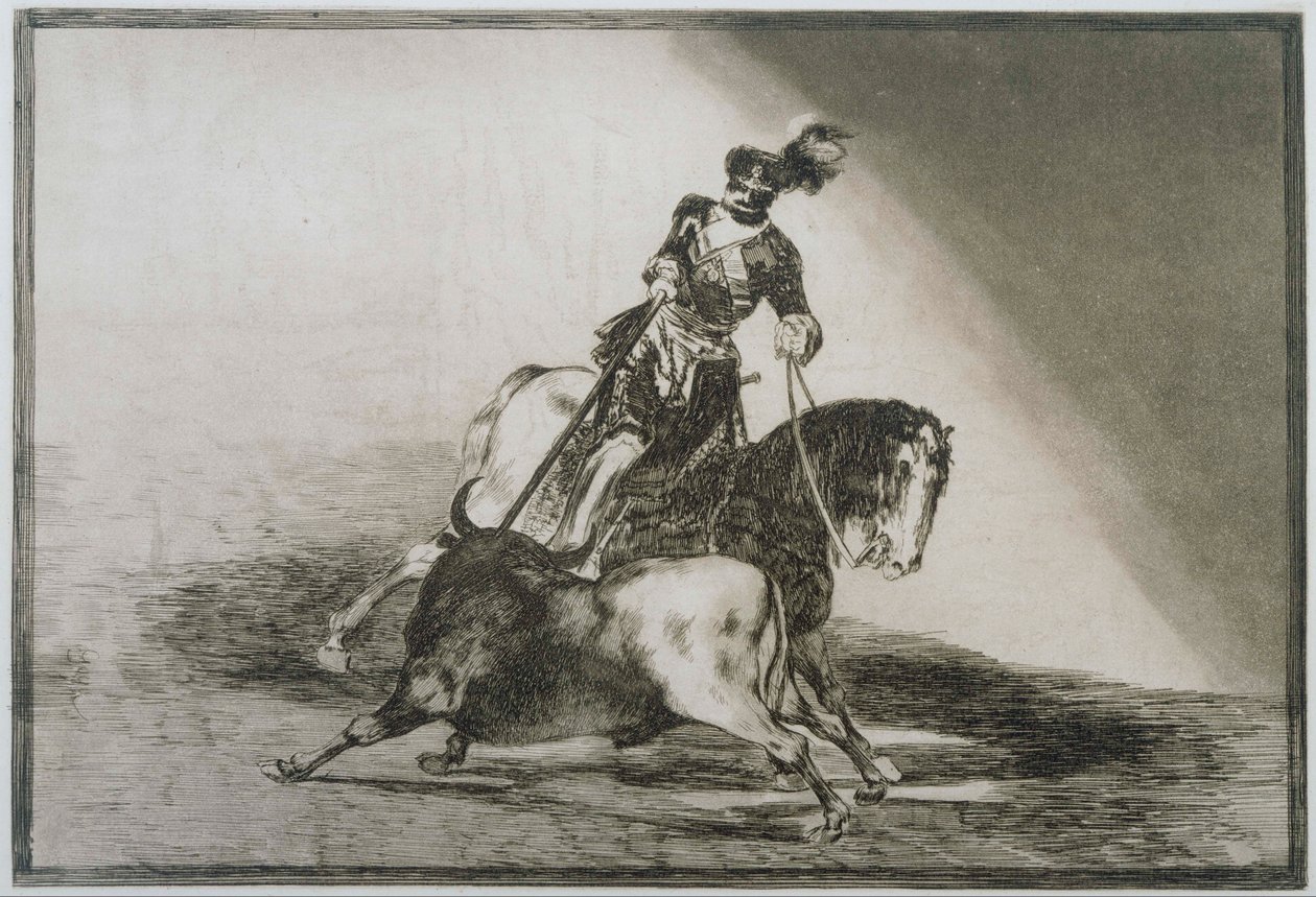 Charles V házení býka od Francisco de Goya