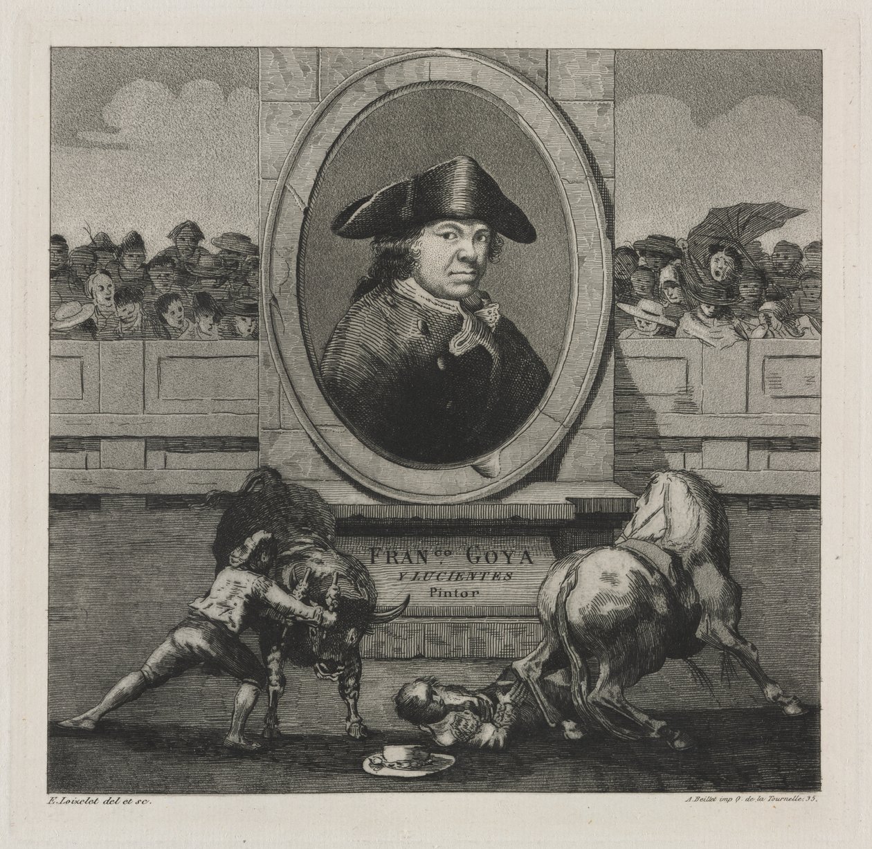 Býčí zápasy: Frontispis od Francisco de Goya