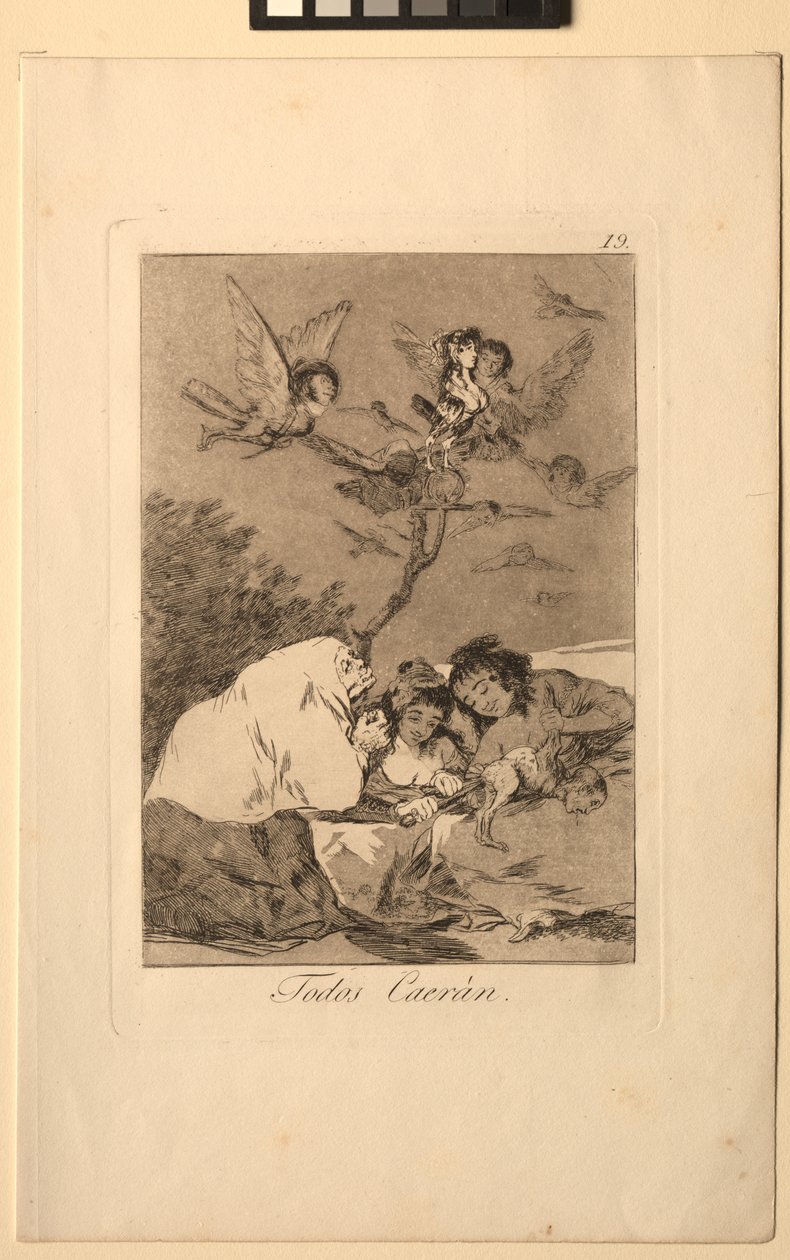 Caprichos: Vše padne. od Francisco de Goya