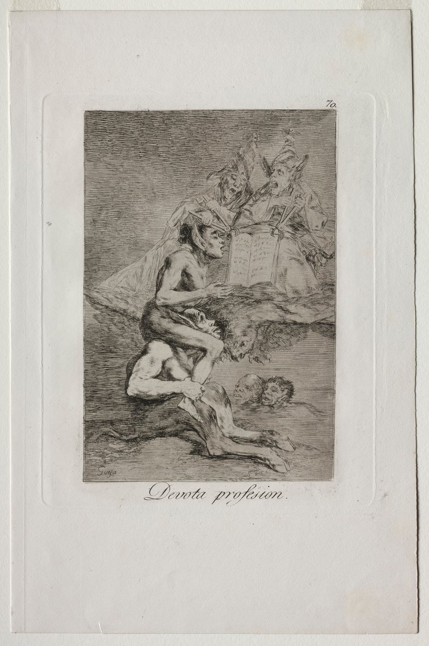 Caprichos: Zbožné povolání. od Francisco de Goya