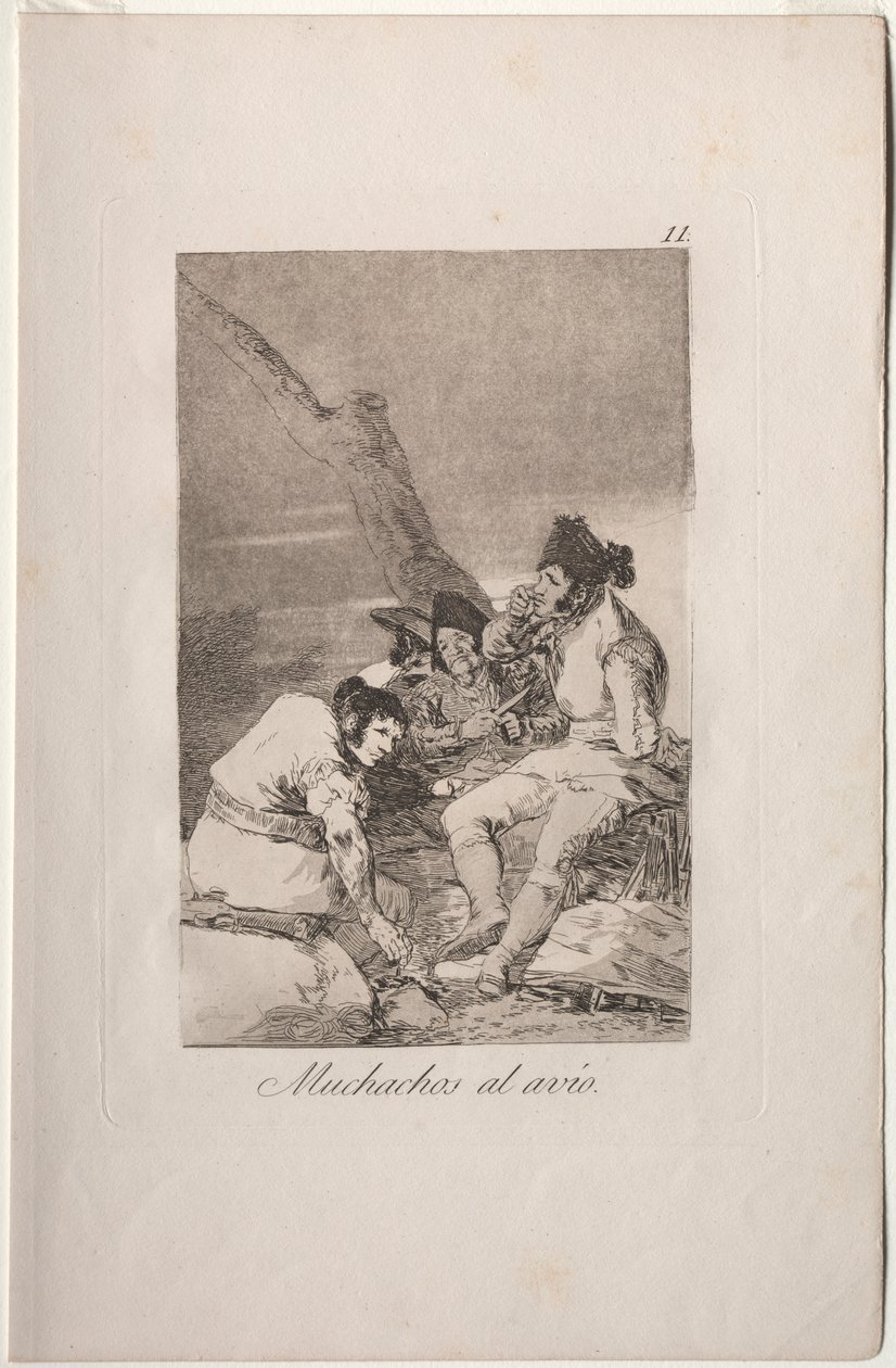 Caprichos: Chlapci se připravují. od Francisco de Goya